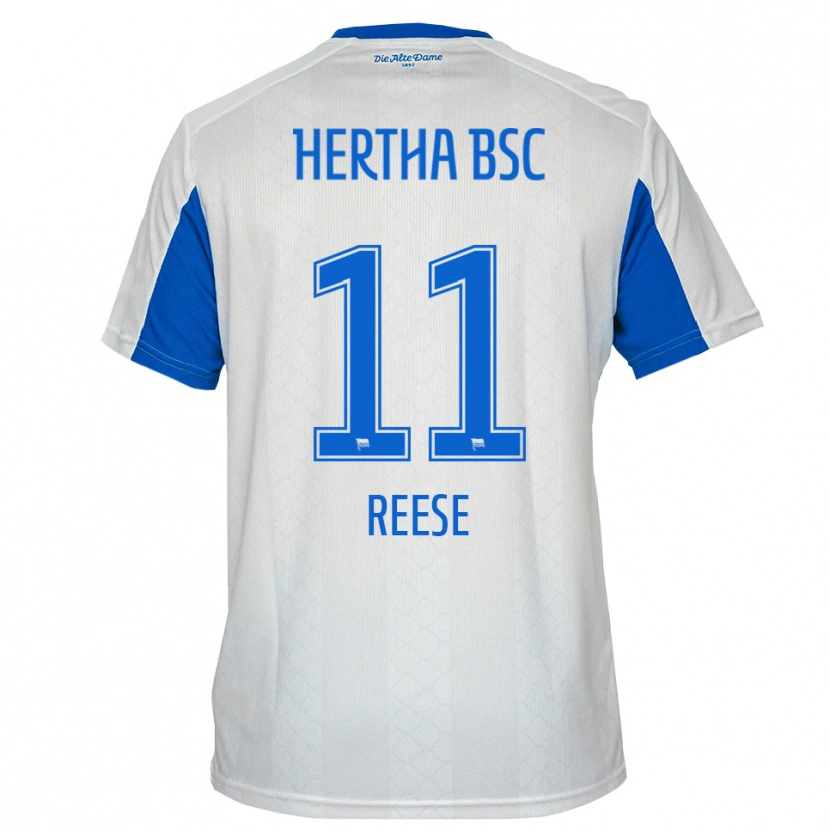 Danxen Barn Fabian Reese #11 Vit Blå Bortatröja Matchtröjor 2025/26 Tröjor T-Tröja