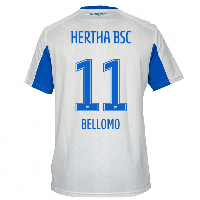 Danxen Barn Karim Bellomo #11 Vit Blå Bortatröja Matchtröjor 2025/26 Tröjor T-Tröja