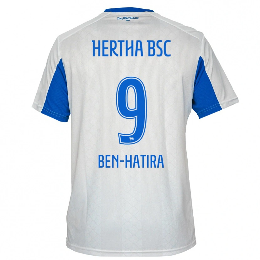 Danxen Barn Aslam Ben-Hatira #9 Vit Blå Bortatröja Matchtröjor 2025/26 Tröjor T-Tröja