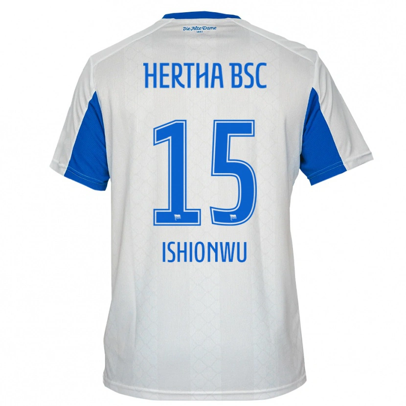 Danxen Barn Chima Ishionwu #15 Vit Blå Bortatröja Matchtröjor 2025/26 Tröjor T-Tröja