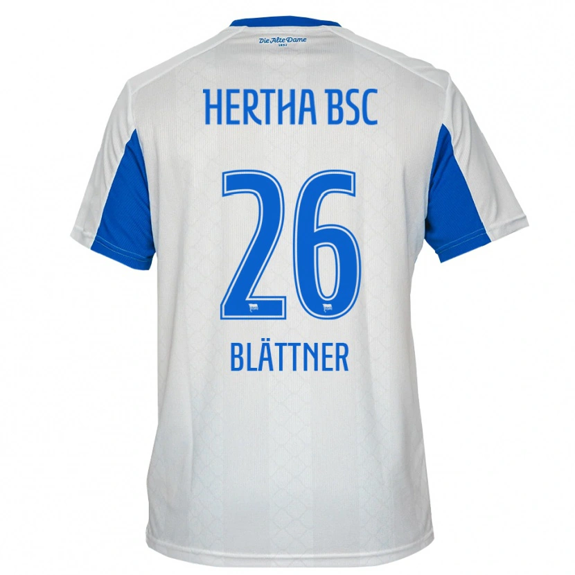 Danxen Barn Amelie Blättner #26 Vit Blå Bortatröja Matchtröjor 2025/26 Tröjor T-Tröja