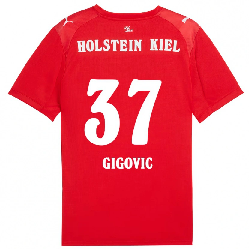 Danxen Barn Armin Gigovic #37 Röd Blå Bortatröja Matchtröjor 2025/26 Tröjor T-Tröja
