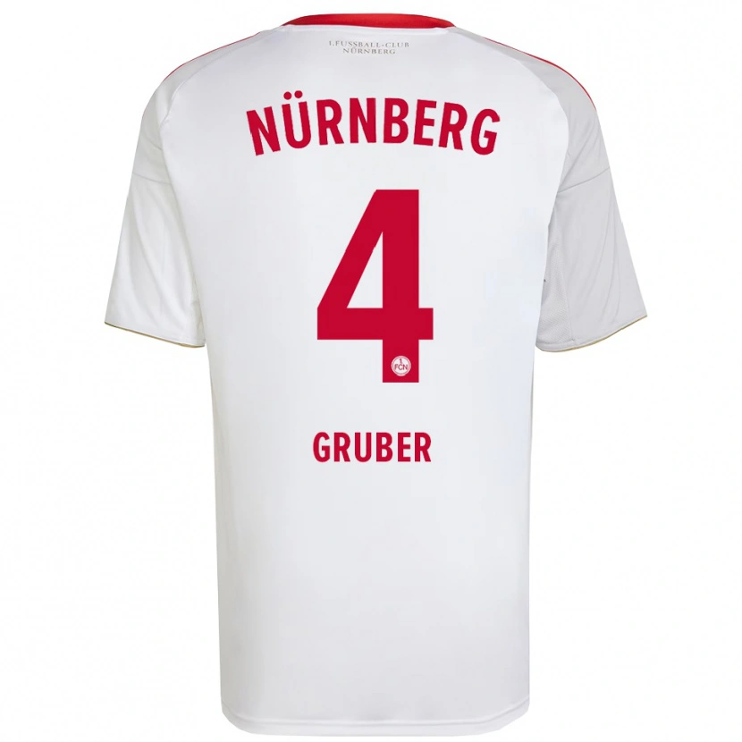 Danxen Barn Fabio Gruber #4 Vit Röd Bortatröja Matchtröjor 2025/26 Tröjor T-Tröja