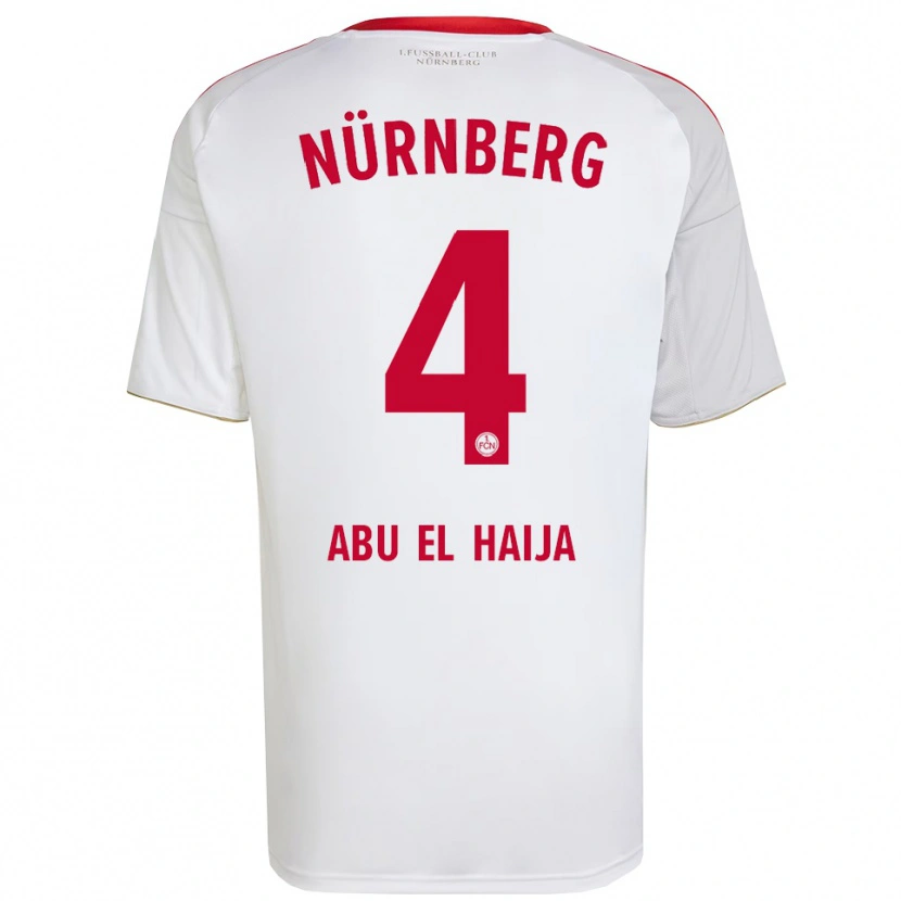 Danxen Barn Khalid Abu El Haija #4 Vit Röd Bortatröja Matchtröjor 2025/26 Tröjor T-Tröja