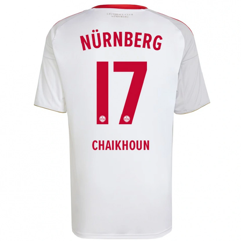 Danxen Barn Ayoub Chaikhoun #17 Vit Röd Bortatröja Matchtröjor 2025/26 Tröjor T-Tröja