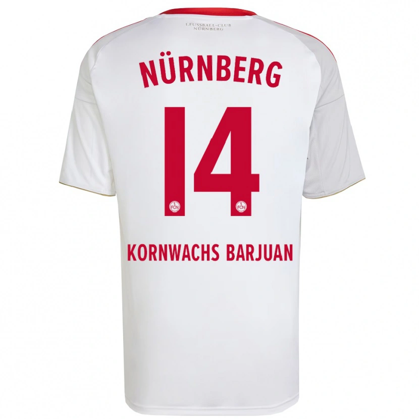Danxen Barn Marc Kornwachs Barjuan #14 Vit Röd Bortatröja Matchtröjor 2025/26 Tröjor T-Tröja