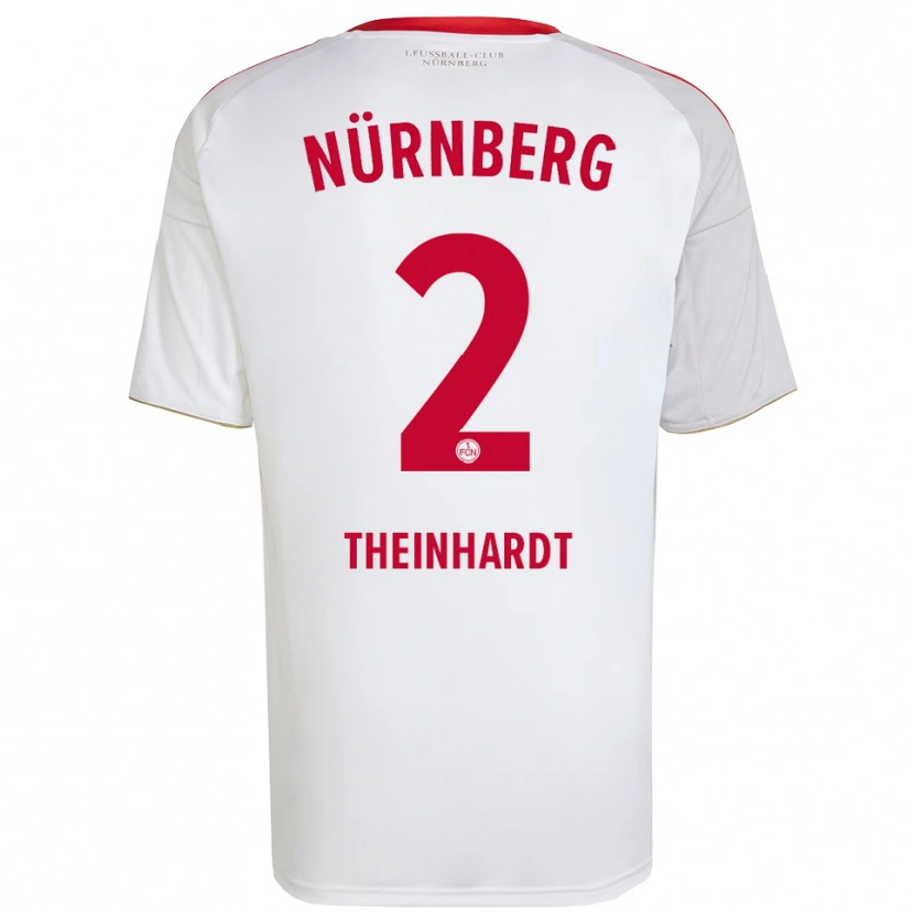 Danxen Barn Johannes Theinhardt #2 Vit Röd Bortatröja Matchtröjor 2025/26 Tröjor T-Tröja
