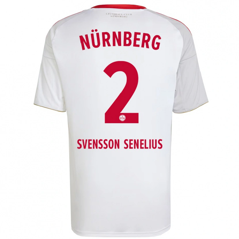 Danxen Barn Klara Svensson Senelius #2 Vit Röd Bortatröja Matchtröjor 2025/26 Tröjor T-Tröja