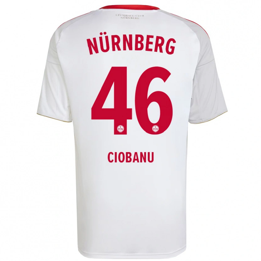 Danxen Barn Ion Ciobanu #46 Vit Röd Bortatröja Matchtröjor 2025/26 Tröjor T-Tröja