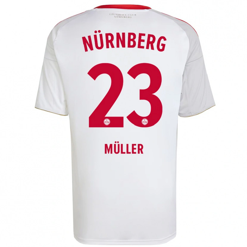 Danxen Barn Paul Müller #23 Vit Röd Bortatröja Matchtröjor 2025/26 Tröjor T-Tröja