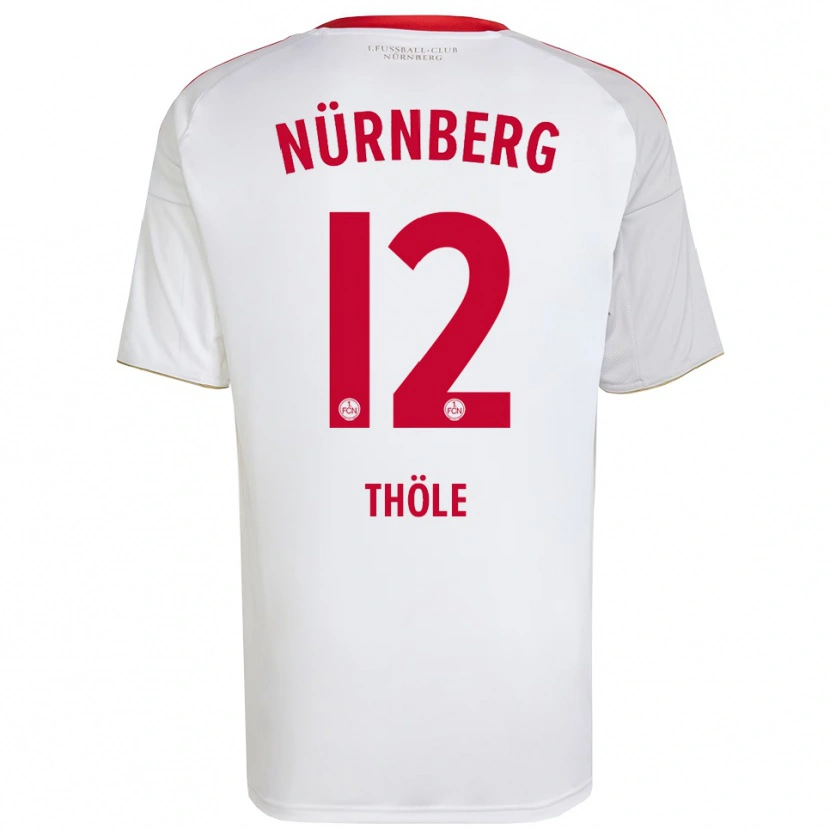 Danxen Barn Amelie Thöle #12 Vit Röd Bortatröja Matchtröjor 2025/26 Tröjor T-Tröja