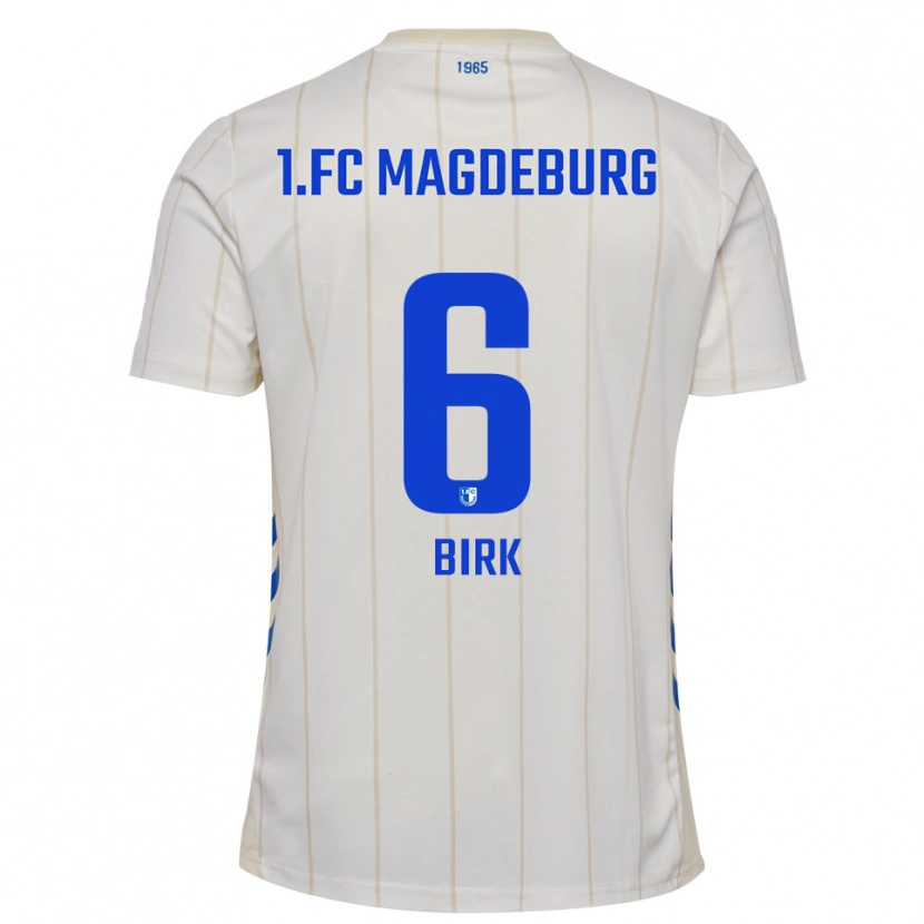 Danxen Barn Timo Birk #6 Vit Blå Bortatröja Matchtröjor 2025/26 Tröjor T-Tröja