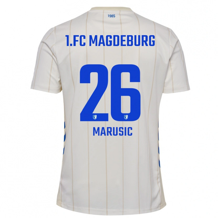 Danxen Barn Aleksa Marusic #26 Vit Blå Bortatröja Matchtröjor 2025/26 Tröjor T-Tröja