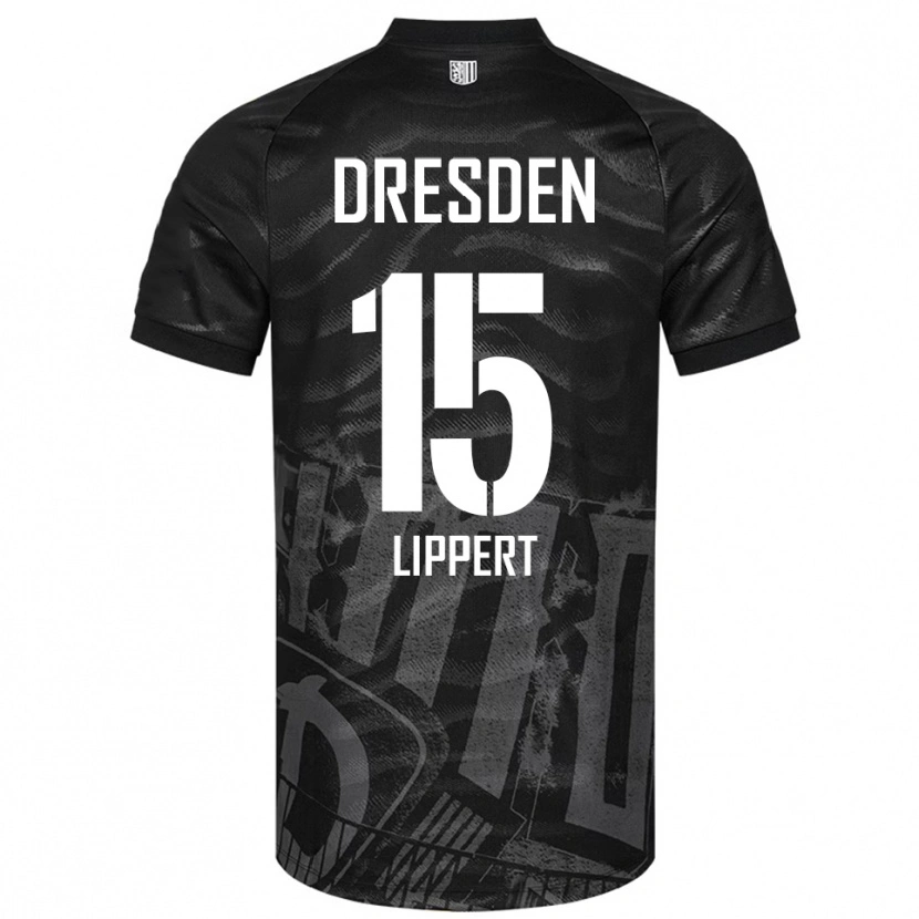 Danxen Barn Marlon Lippert #15 Svart Grå Bortatröja Matchtröjor 2025/26 Tröjor T-Tröja