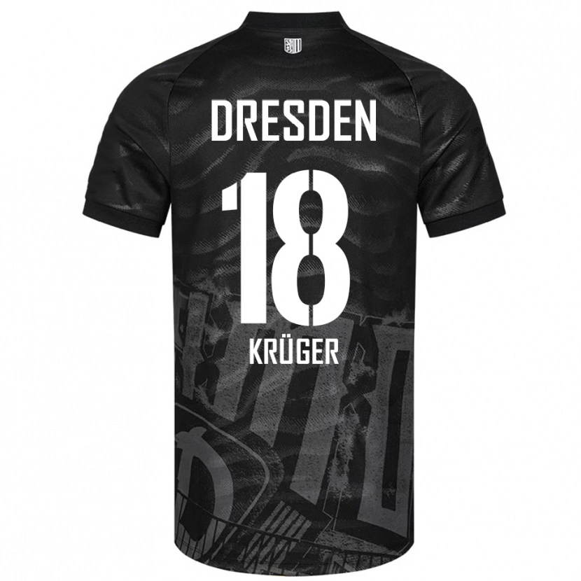 Danxen Barn Kevin Krüger #18 Svart Grå Bortatröja Matchtröjor 2025/26 Tröjor T-Tröja