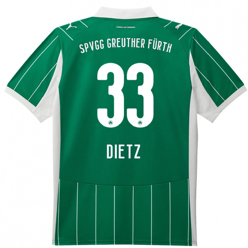 Danxen Barn Maximilian Dietz #33 Grön Vit Bortatröja Matchtröjor 2025/26 Tröjor T-Tröja