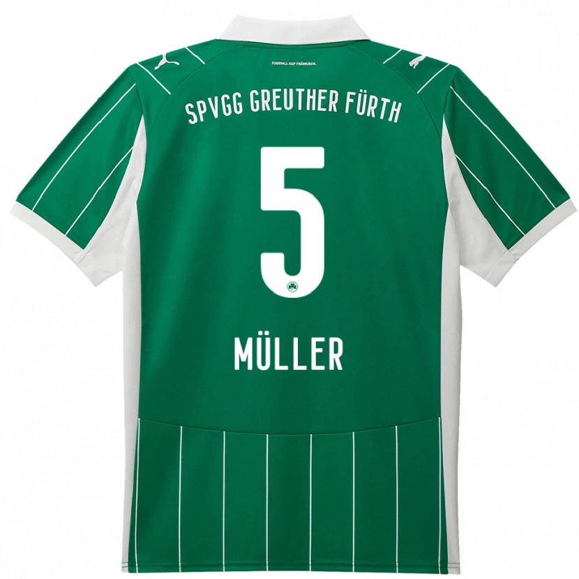 Danxen Barn Linus Müller #5 Grön Vit Bortatröja Matchtröjor 2025/26 Tröjor T-Tröja