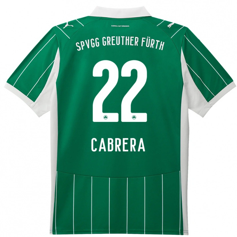 Danxen Barn Juan Cabrera #22 Grön Vit Bortatröja Matchtröjor 2025/26 Tröjor T-Tröja