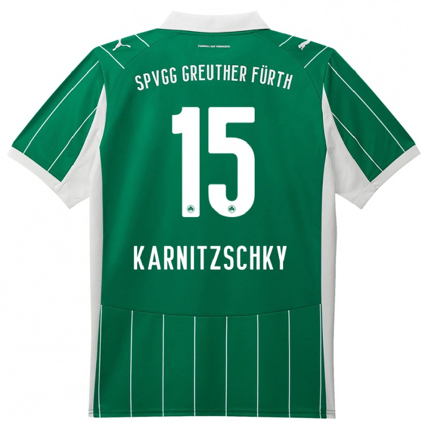 Danxen Barn Nick Karnitzschky #15 Grön Vit Bortatröja Matchtröjor 2025/26 Tröjor T-Tröja