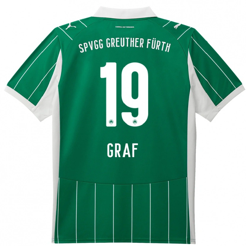 Danxen Barn Fabian Graf #19 Grön Vit Bortatröja Matchtröjor 2025/26 Tröjor T-Tröja
