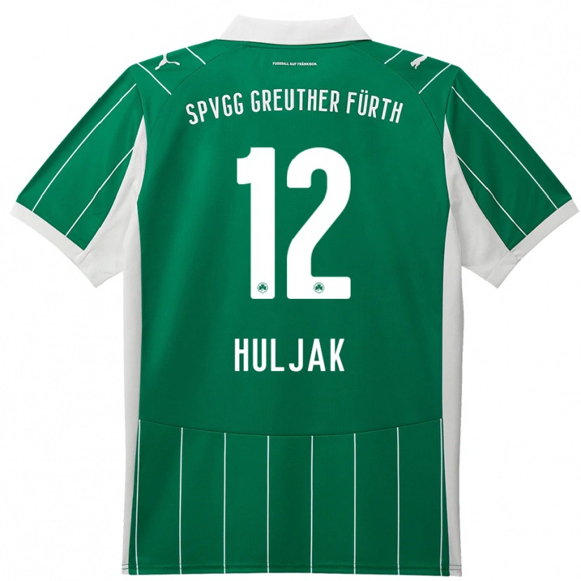 Danxen Barn Dominik Huljak #12 Grön Vit Bortatröja Matchtröjor 2025/26 Tröjor T-Tröja
