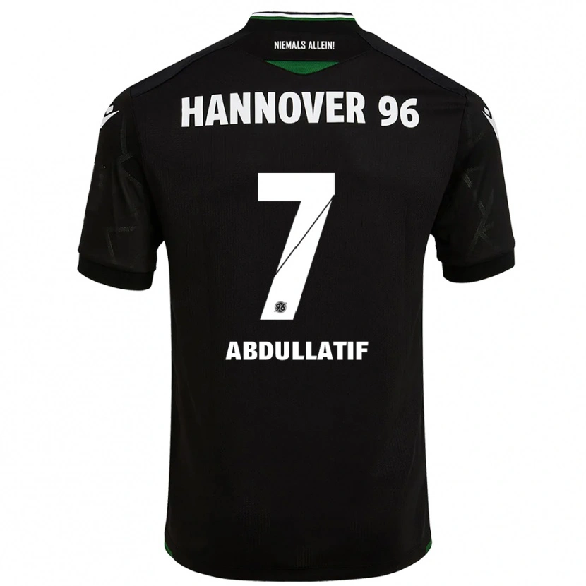 Danxen Barn Mustafa Abdullatif #7 Svart Grön Bortatröja Matchtröjor 2025/26 Tröjor T-Tröja