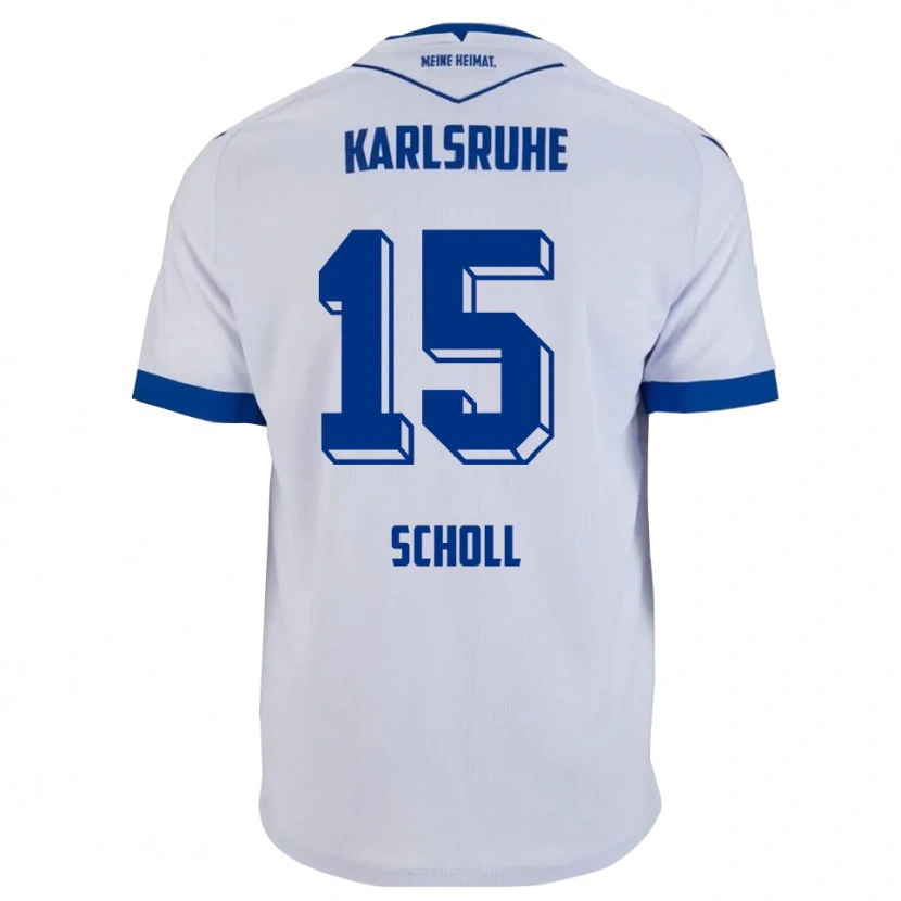 Danxen Barn Paul Scholl #15 Vit Blå Bortatröja Matchtröjor 2025/26 Tröjor T-Tröja