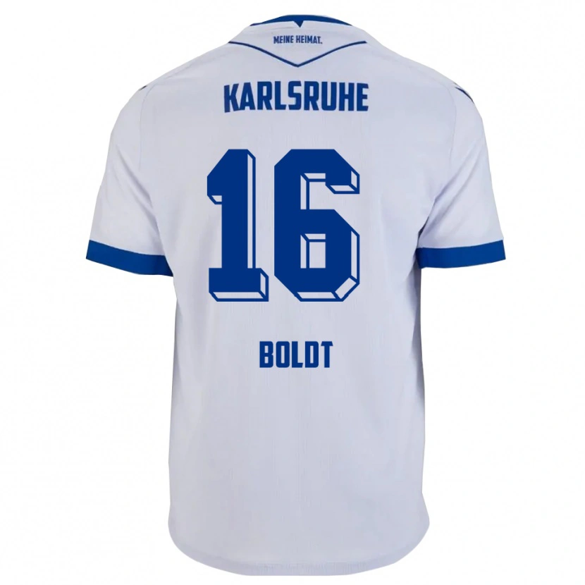 Danxen Barn Tim Boldt #16 Vit Blå Bortatröja Matchtröjor 2025/26 Tröjor T-Tröja