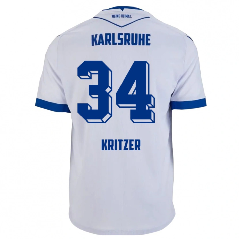 Danxen Barn Mateo Kritzer #34 Vit Blå Bortatröja Matchtröjor 2025/26 Tröjor T-Tröja