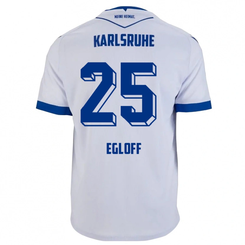 Danxen Barn Lilian Egloff #25 Vit Blå Bortatröja Matchtröjor 2025/26 Tröjor T-Tröja