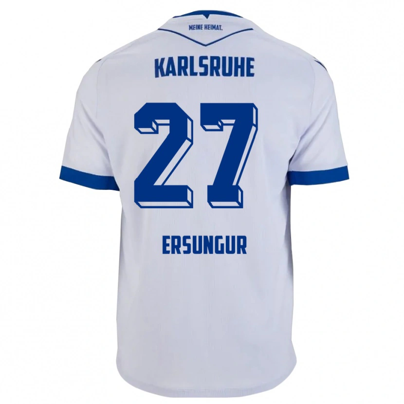 Danxen Barn Ali-Eren Ersungur #27 Vit Blå Bortatröja Matchtröjor 2025/26 Tröjor T-Tröja