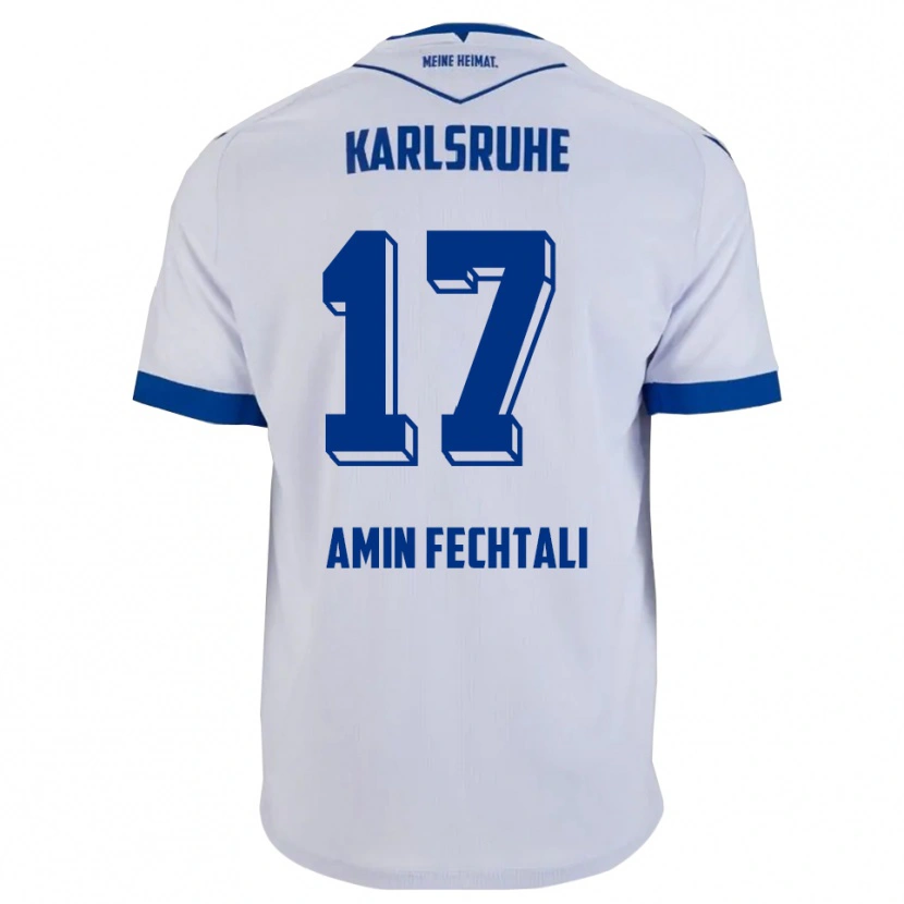 Danxen Barn Oualid El Fechtali #17 Vit Blå Bortatröja Matchtröjor 2025/26 Tröjor T-Tröja