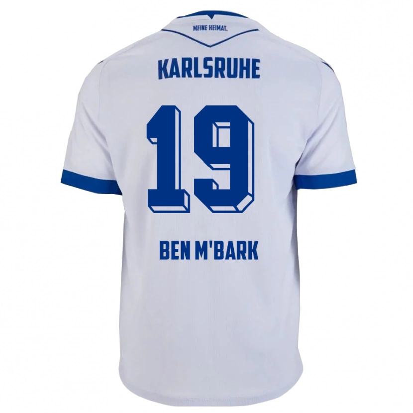 Danxen Barn Mohamed Ben M'bark #19 Vit Blå Bortatröja Matchtröjor 2025/26 Tröjor T-Tröja