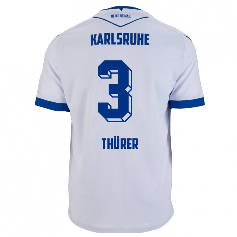 Danxen Barn Marlo Thürer #3 Vit Blå Bortatröja Matchtröjor 2025/26 Tröjor T-Tröja