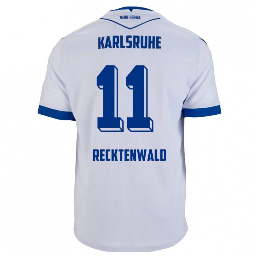 Danxen Barn Frederik Recktenwald #11 Vit Blå Bortatröja Matchtröjor 2025/26 Tröjor T-Tröja