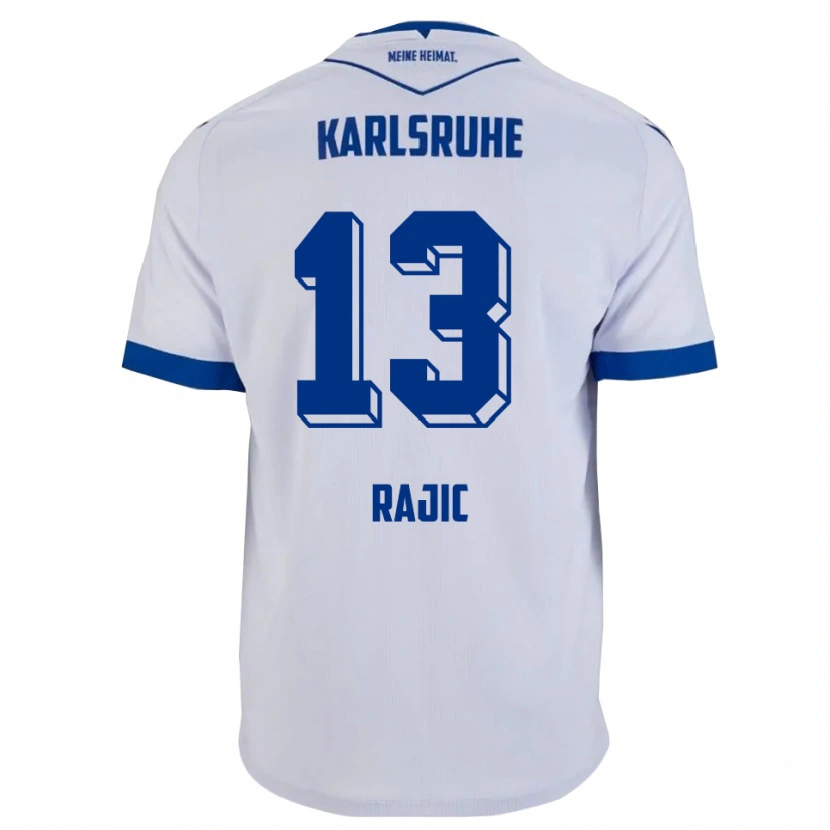 Danxen Barn Dimitrije Rajic #13 Vit Blå Bortatröja Matchtröjor 2025/26 Tröjor T-Tröja