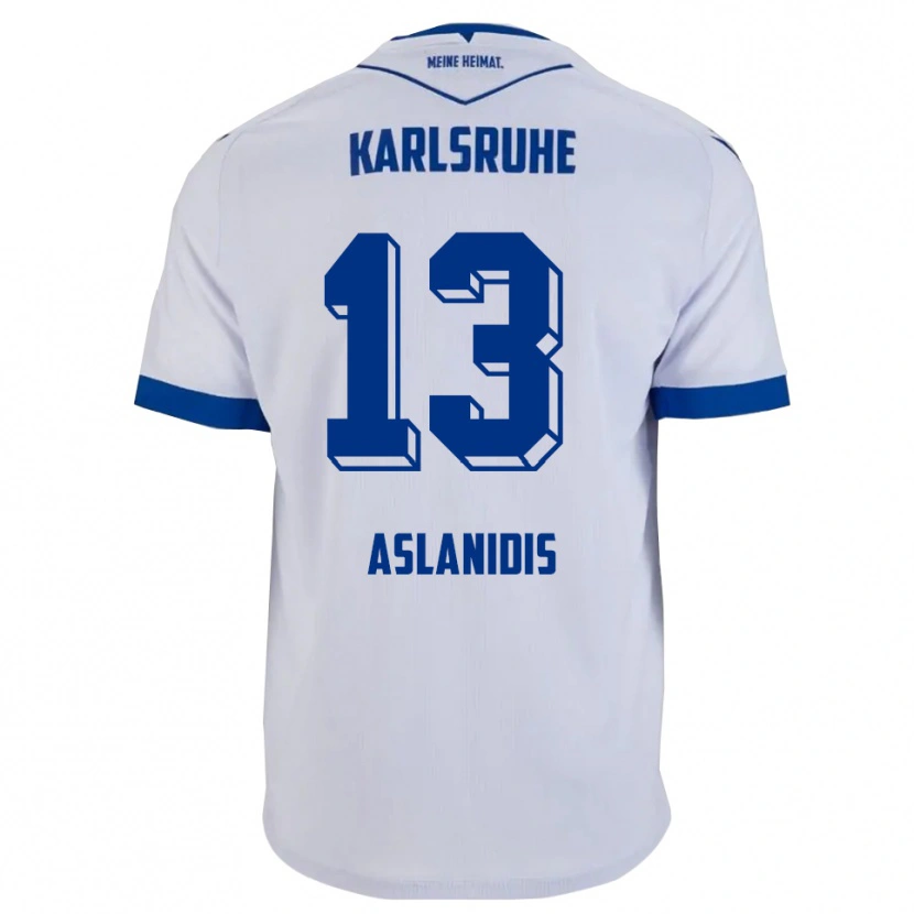 Danxen Barn Ioannis Aslanidis #13 Vit Blå Bortatröja Matchtröjor 2025/26 Tröjor T-Tröja