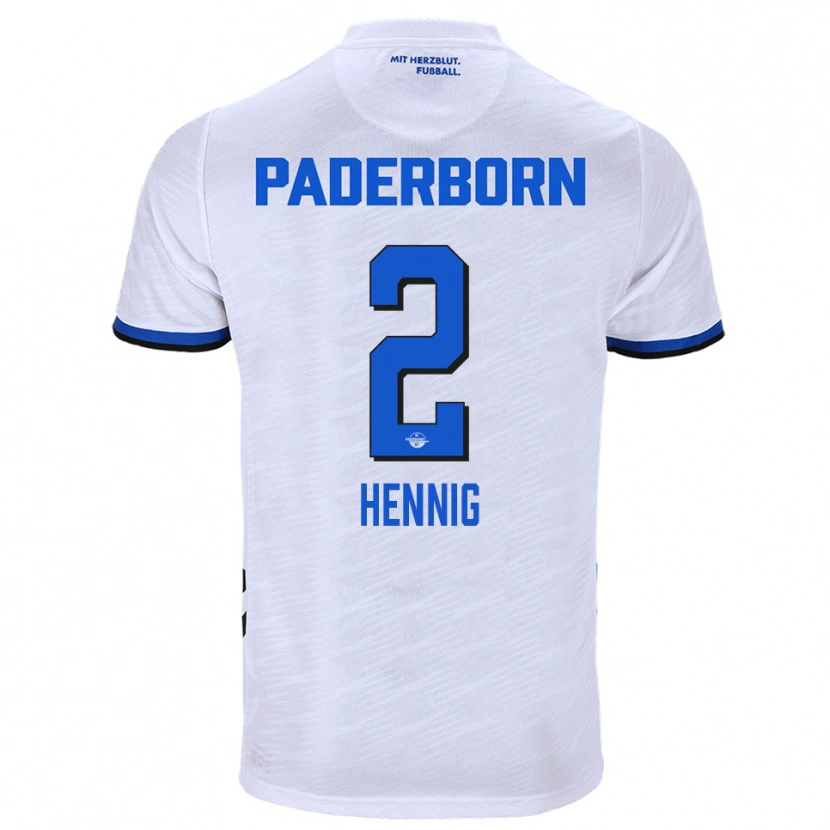 Danxen Barn Lenny Hennig #2 Vit Blå Bortatröja Matchtröjor 2025/26 Tröjor T-Tröja