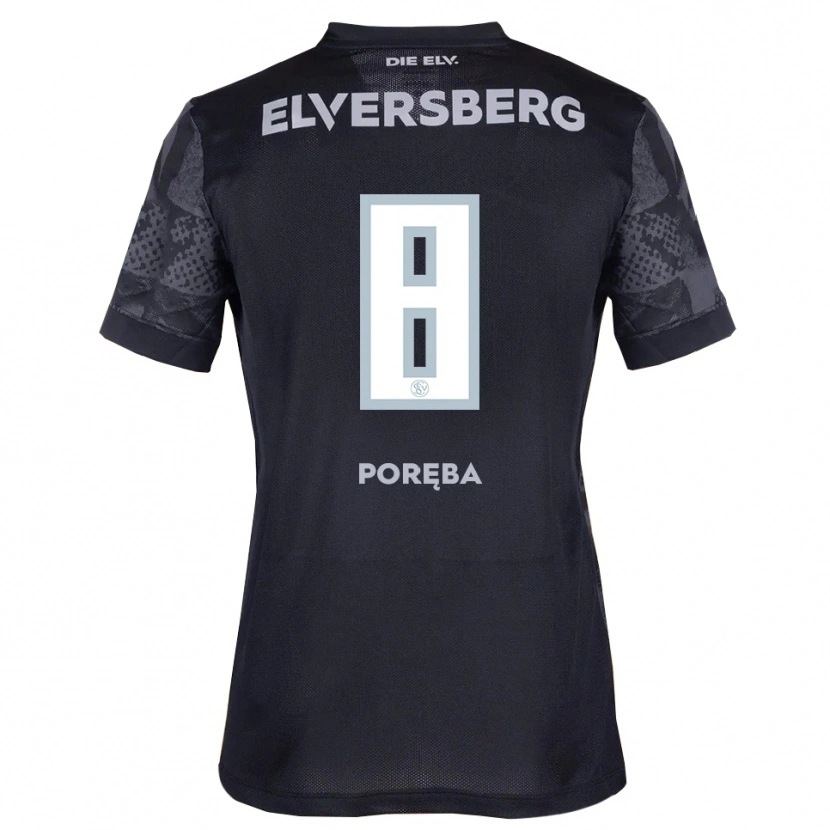 Danxen Barn Lukasz Poreba #8 Svart Grå Bortatröja Matchtröjor 2025/26 Tröjor T-Tröja
