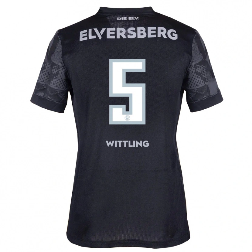 Danxen Barn Emilia Wittling #5 Svart Grå Bortatröja Matchtröjor 2025/26 Tröjor T-Tröja