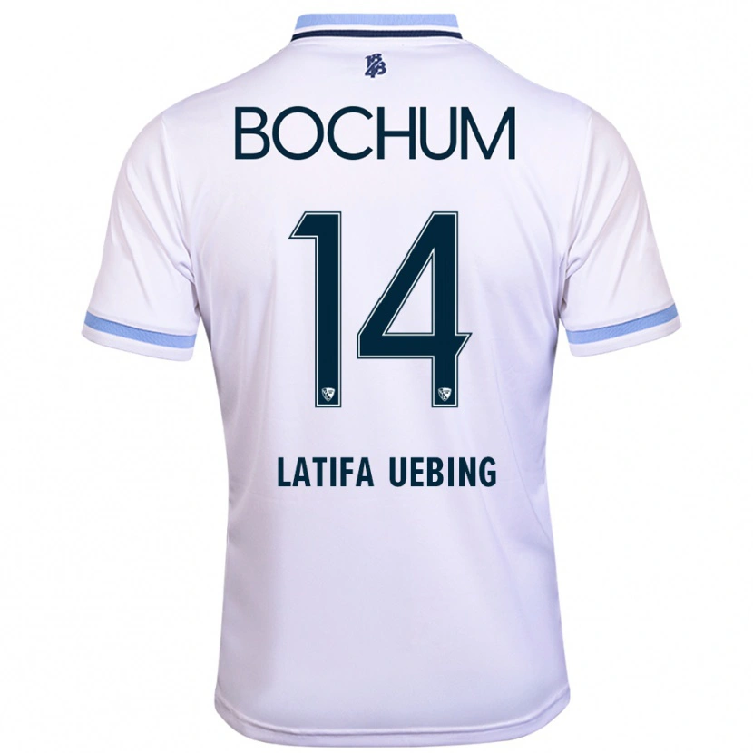 Danxen Barn Anna Latifa Uebing #14 Vit Himmelsblå Bortatröja Matchtröjor 2025/26 Tröjor T-Tröja