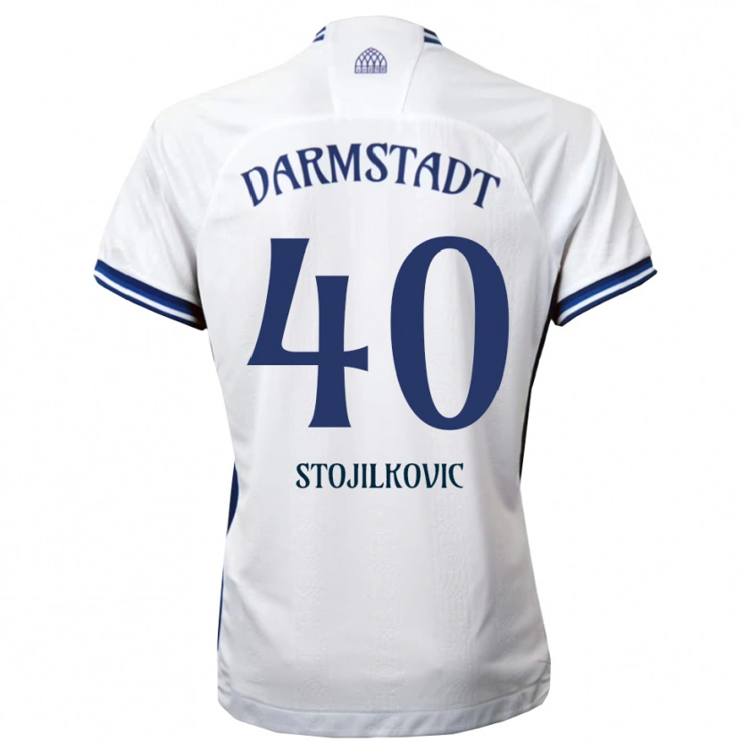 Danxen Barn Filip Stojilkovic #40 Vit Blå Bortatröja Matchtröjor 2025/26 Tröjor T-Tröja