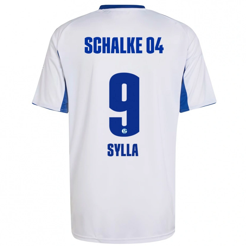 Danxen Barn Moussa Sylla #9 Vit Blå Bortatröja Matchtröjor 2025/26 Tröjor T-Tröja