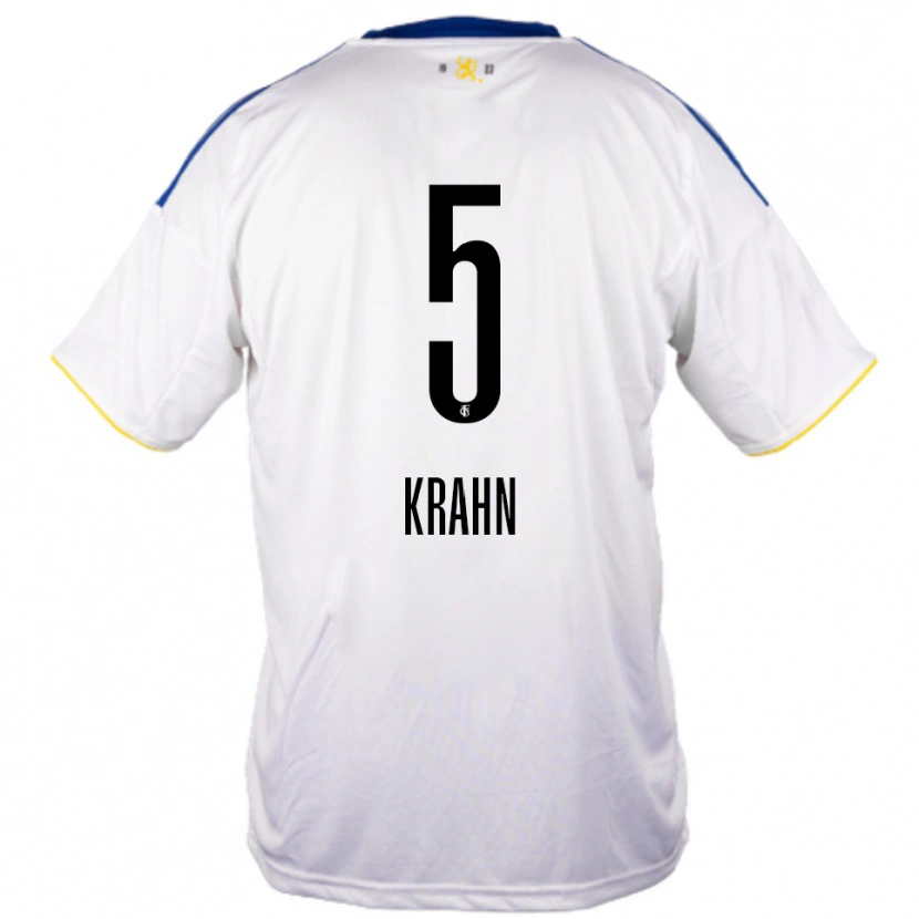 Danxen Barn Elijah Krahn #5 Vit Blå Gul Bortatröja Matchtröjor 2025/26 Tröjor T-Tröja