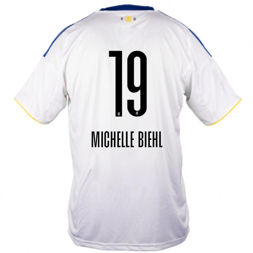 Danxen Barn Leonie Michelle Biehl #19 Vit Blå Gul Bortatröja Matchtröjor 2025/26 Tröjor T-Tröja
