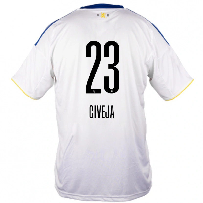 Danxen Barn Tim Civeja #23 Vit Blå Gul Bortatröja Matchtröjor 2025/26 Tröjor T-Tröja