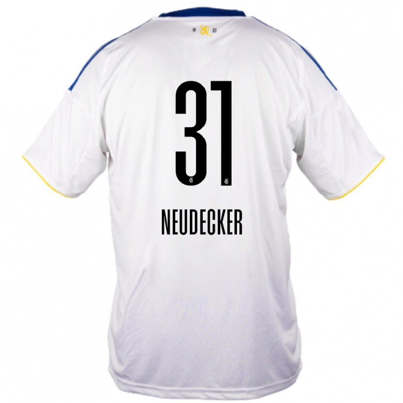 Danxen Barn Richard Neudecker #31 Vit Blå Gul Bortatröja Matchtröjor 2025/26 Tröjor T-Tröja