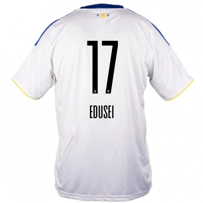 Danxen Barn Damien Edusei #17 Vit Blå Gul Bortatröja Matchtröjor 2025/26 Tröjor T-Tröja