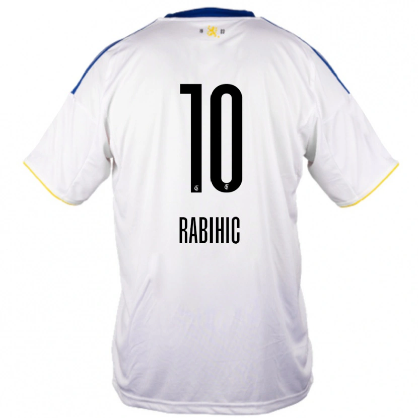 Danxen Barn Kasim Rabihic #10 Vit Blå Gul Bortatröja Matchtröjor 2025/26 Tröjor T-Tröja