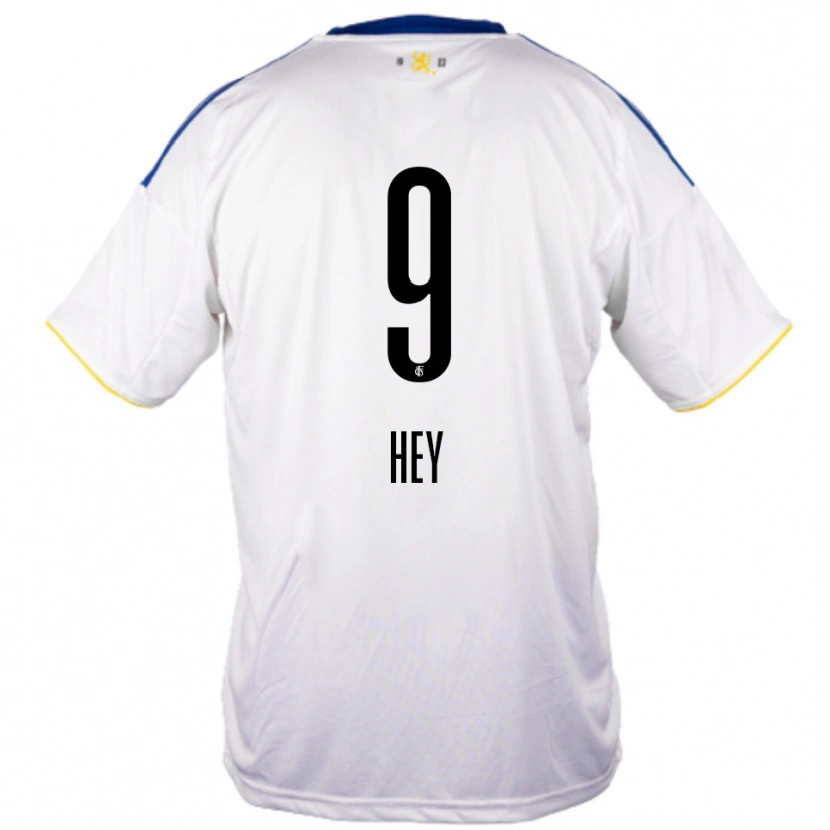 Danxen Barn Janis Hey #9 Vit Blå Gul Bortatröja Matchtröjor 2025/26 Tröjor T-Tröja